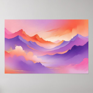 Poster Paysage Abstrait Panoramique Nature Fond Art