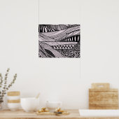 Poster Paysage Abstrait rives et montagnes (Cuisine)