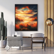 Paysage aérien unique Arbres rouges et Mer Noire