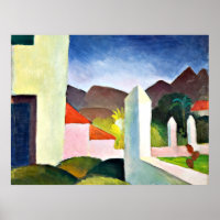Paysage africain, art abstrait par August Macke