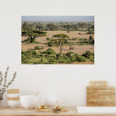Poster Paysage africain avec éléphant (Cuisine)