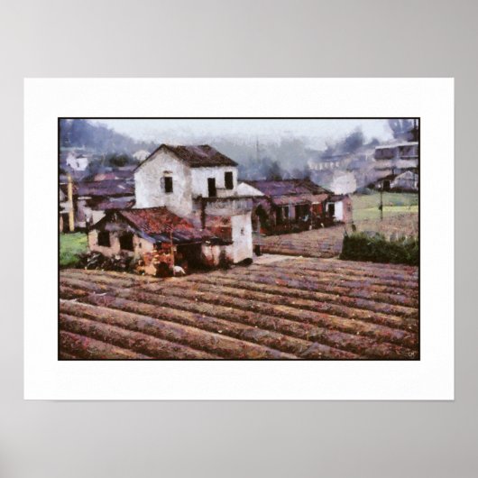 Poster Paysage agricole Farmstead Country Garden (Devant)