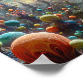 Poster Paysage Alien avec lunes jumelles (Coin)