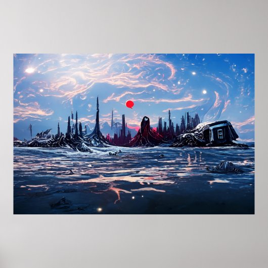 Poster Paysage Alien dans l'espace extra-atmosphérique |  (Devant)