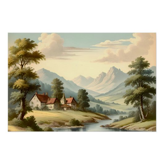 Poster Paysage alpin (Devant)