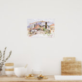 Poster Paysage aquarelle d'Athènes, Grèce. Art (Cuisine)