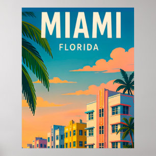 Poster Paysage aquatique tropical de Miami Floride