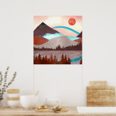 Poster Paysage arc-en-ciel bleu (Cuisine)