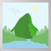 Poster paysage art abstrait (Devant)