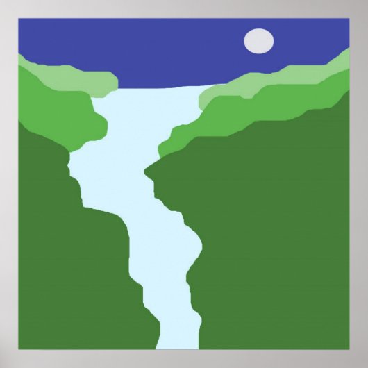Poster paysage art abstrait (Devant)
