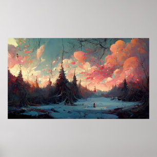 Poster Paysage artistique créatif