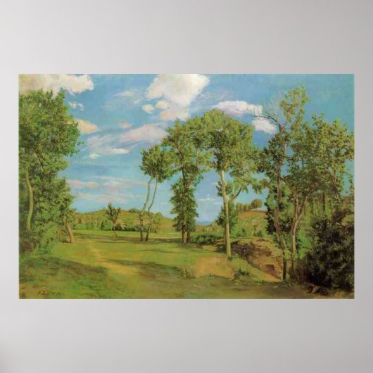 Poster Paysage au bord du Lez de Frédéric Bazille (Devant)