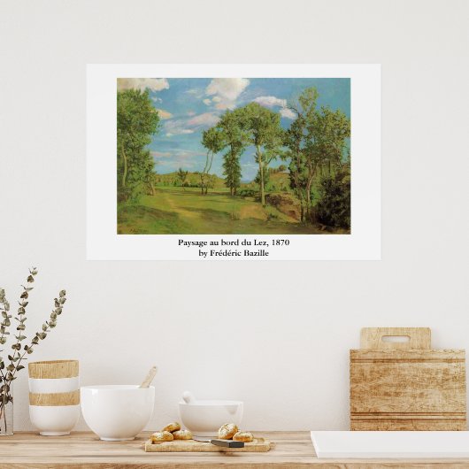 Poster Paysage au bord du Lez de Frédéric Bazille (Cuisine)