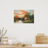 Poster Paysage au coucher du soleil (Cuisine)