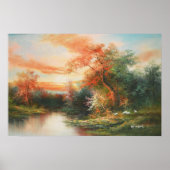 Poster Paysage au coucher du soleil (Devant)