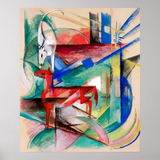 Poster Paysage avec animaux de Franz Marc (Devant)