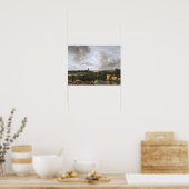 Poster Paysage avec Château en ruine et église (Cuisine)