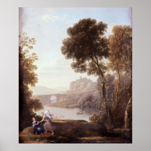 Poster Paysage avec Hagar et l'Ange, 1646