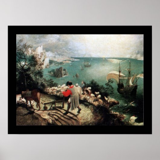 Poster Paysage avec la chute d'Icarus - 1558 (Devant)