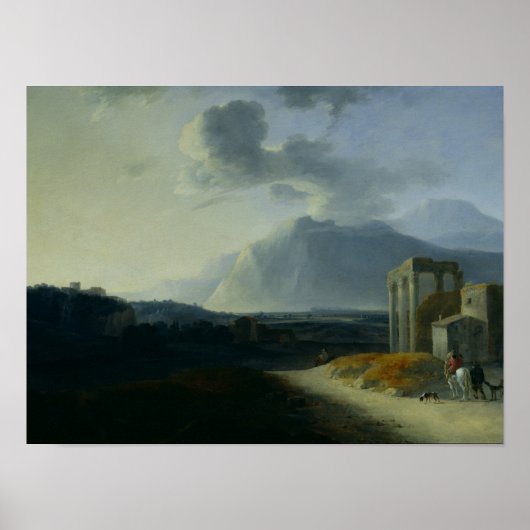 Poster Paysage avec le mont Stromboli (Devant)