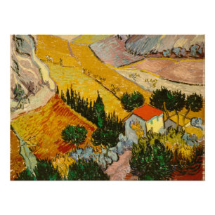 Poster Paysage avec Maison et PloughmaVincent van Gogh