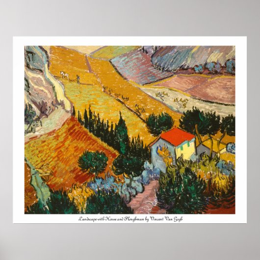 Poster Paysage avec Maison et Plowman Vincent VanGogh (Devant)