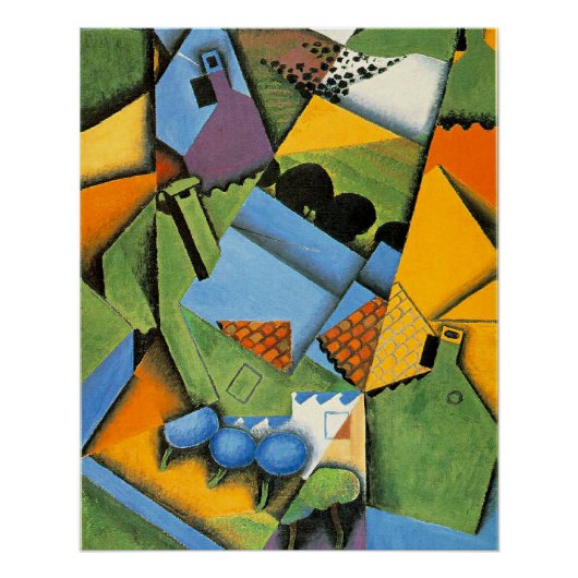 Poster Paysage avec maisons à Céret (Devant)