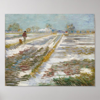 Poster Paysage avec neige, Vincent van Gogh