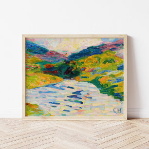 Poster Paysage avec rivière Curt Herrmann