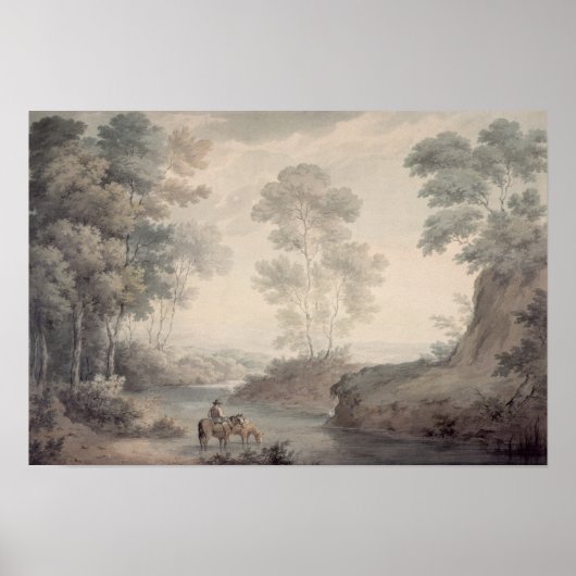 Poster Paysage avec rivière et eau (Devant)