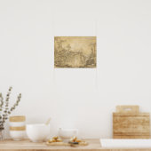Poster Paysage avec un pont rustique (Cuisine)