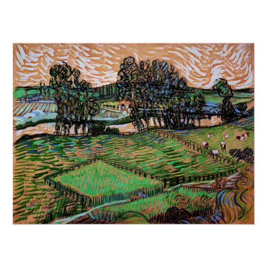 Poster Paysage avec un pont sur l'Oise (Devant)