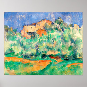 Poster Paysage avec une maison, Cézanne