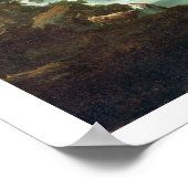 Poster Paysage avec une rivière et des paysans dansants ( (Coin)