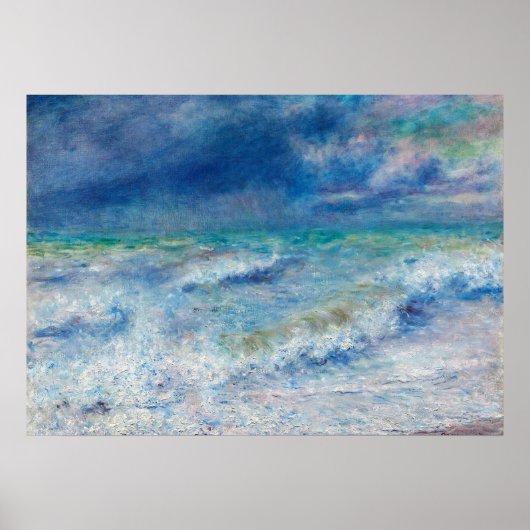 Poster Paysage bleu de Renoir Impressionniste Peinture (Devant)