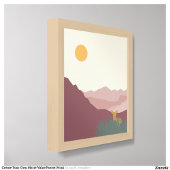 Poster Paysage boho des montagnes roses