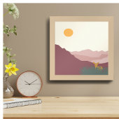 Poster Paysage boho des montagnes roses