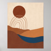 Poster Paysage Boho Moon Abstrait Tons Terre (Devant)