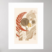 Poster Paysage botanique minimal | Boho milieu du siècle  (Devant)