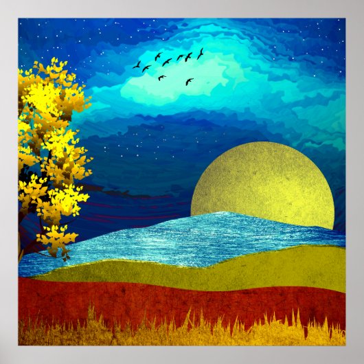 Poster Paysage Céleste Liquide (Devant)