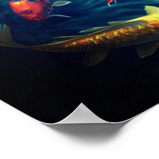 Poster Paysage chinois antique majestueux avec rivière et (Coin)