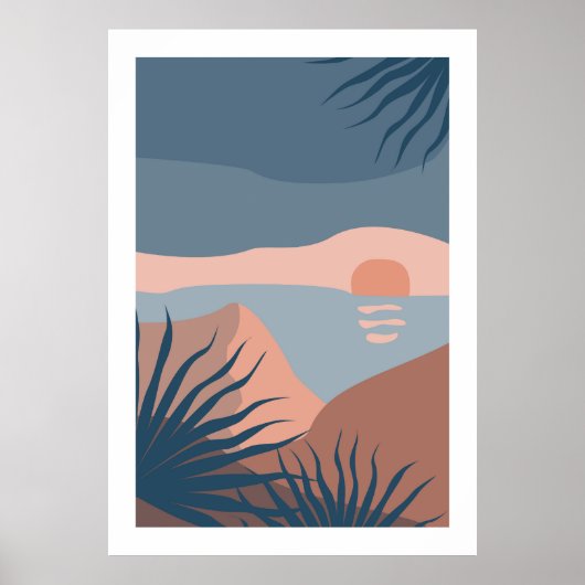 Poster Paysage coloré abstrait (Devant)