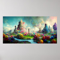 Paysage coloré de l'Imaginaire forestier enchanté