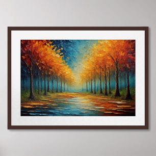 Poster Paysage coloré dynamique Fauvisme Impressionniste