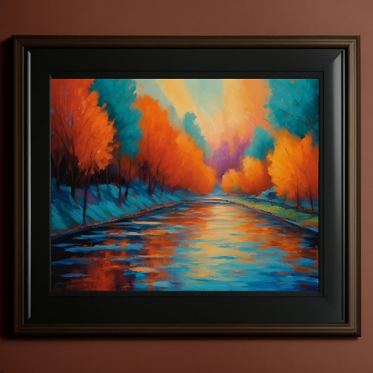 Poster Paysage coloré Vibrant Fauvisme Impressionniste Po