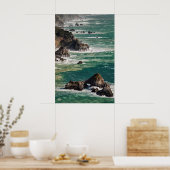 Poster Paysage côtier avec vagues (Cuisine)