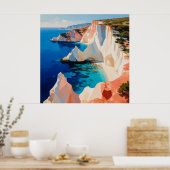 Poster Paysage côtier méditerranéen 🌊 (Cuisine)