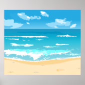 Poster Paysage côtier tropical d'Ocean Beach (Devant)