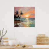 Poster Paysage côtier tropical - Impressionniste (Cuisine)