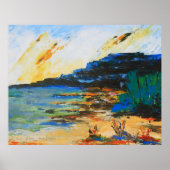 Poster Paysage côtier vibrant (Devant)
